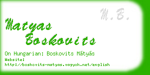matyas boskovits business card